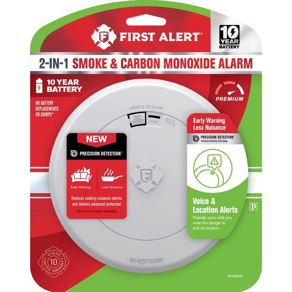 Detector fotoeléctrico de humo y monóxido de carbono First Alert con batería de 10 años de duración - Oferta de la semana