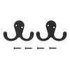 National Hardware Medium Matte Black Metal 1.76 in. L Double Hook 35 lb 2 pk