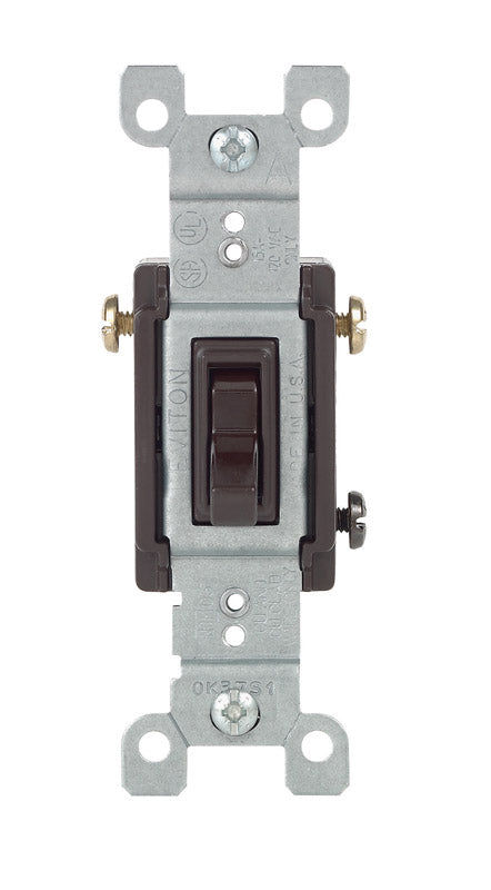 Leviton 15 amps Toggle Switch Brown 1 pk (Pack of 10)