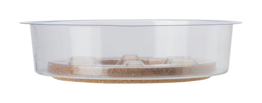 Miracle-Gro 1.5 in. H X 10 in. D Cork/Plastic Hybrid Plant Saucer Clear (Pack of 24).