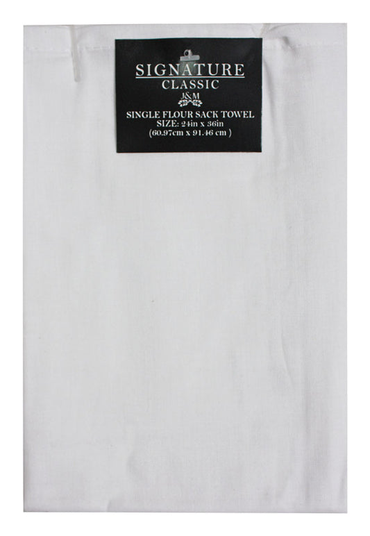 J & M Home Fashions White Cotton Dish Towel (Pack of 6)