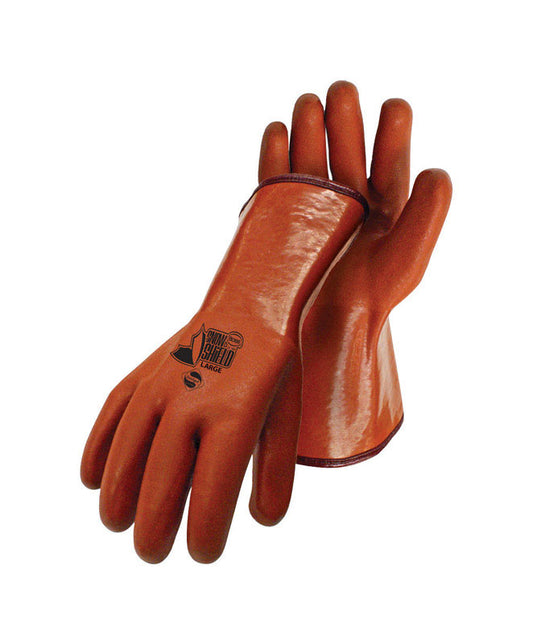 Boss Snow Shield Men's Indoor/Outdoor Coated Chemical Gloves Orange XL 1 pair