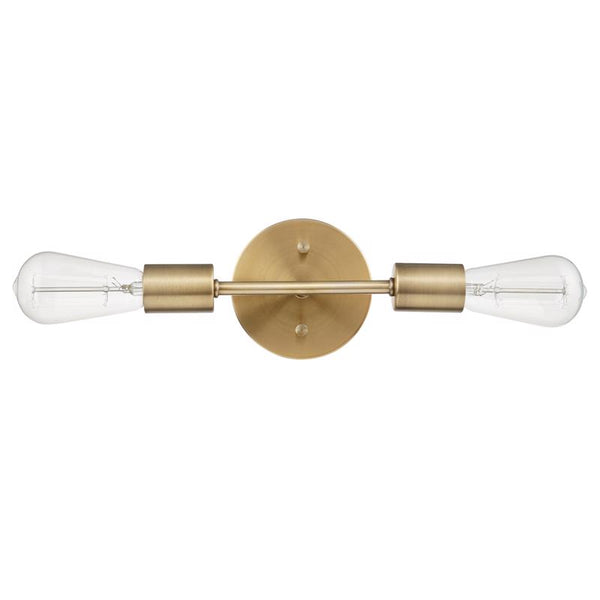 Lámpara de tocador de pared Globe Electric de bronce mate, 2 luces incandescentes