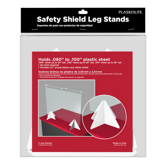 Plaskolite Thin Gauge Safety Shield Leg Stands