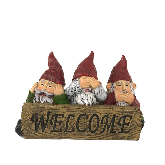 Infinity Polyresin Multi-color 6.93 in. Welcome Garden Gnome Statue (Pack of 6)