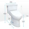 TOTO® Drake® Transitional WASHLET®+ Two-Piece Elongated 1.28 GPF Universal Height TORNADO FLUSH® Toilet with C5 Bidet Seat, Cotton White - MW7863084CEFG#01