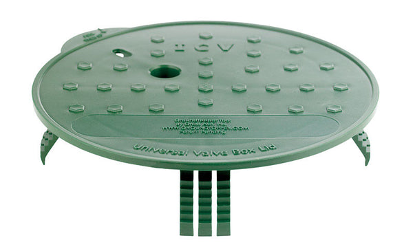 Tapa de caja de válvula redonda Groundtopper de 10 3/4 pulg. de ancho x 2 3/8 pulg. de alto, verde - Oferta de la semana