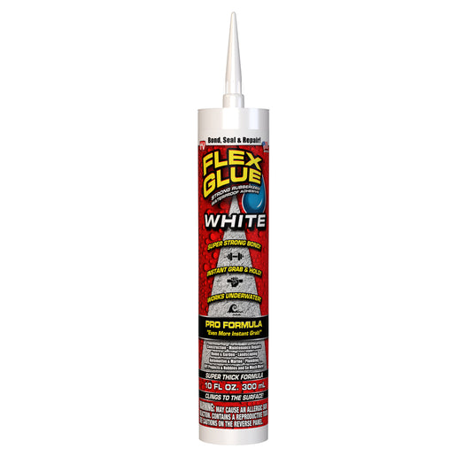 FLEX SEAL Family of Products FLEX GLUE White Rubberized Waterproof Adhesive 10 oz (Pack of 6)