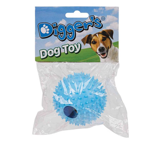 Digger's Blue Rubber Knobby Texture Small Ball Dog Toy 2.8 L in.