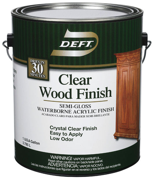 Deft Semi-Gloss Clear Water-Based Acrylic Finish and Sealer 1 gal. (Pack of 4)