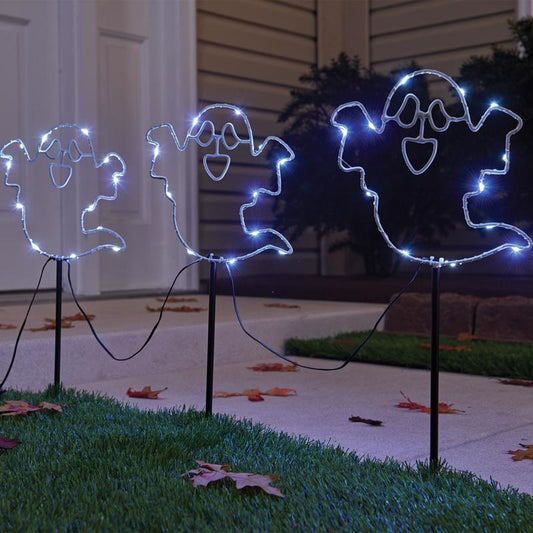 Celebrations Ghost Lighted Cool White Pathway Lights 21 in. H x 8 in. W 3 pk (Pack of 6)