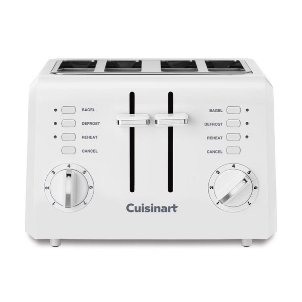 Tostadora blanca de plástico Cuisinart de 4 ranuras 7.2 pulg. de alto X 10.7 pulg. de ancho X 10.8 pulg. de profundidad