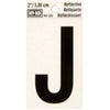 Hy-Ko 2 in. Reflective Black Vinyl Letter J Self-Adhesive 1 pc. (Pack of 10)