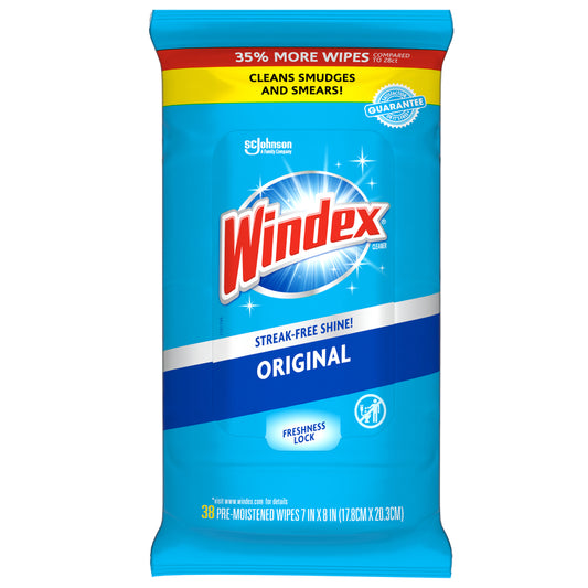 Windex Original Scent Glass Cleaner 38 pk Wipes
