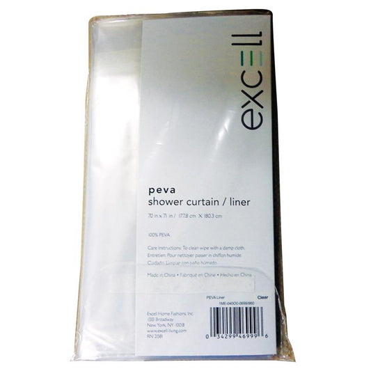 Excell 70 in. H x 71 in. W Clear Solid Shower Curtain Liner (Pack of 6)