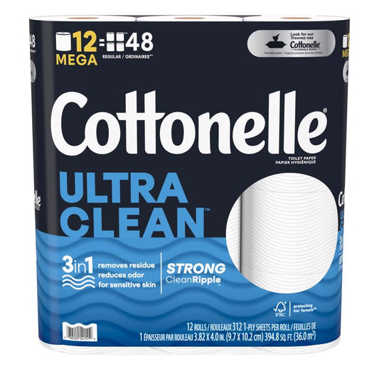 Cottonelle Ultra CleanCare Toilet Paper 12 roll 340 sheet (Pack of 4)