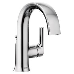 Chrome one-handle high arc bathroom faucet