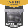 BK Products 1/2 in. MPT x 1/4 in. Dia. FPT Black Malleable Iron Hex Bushing (Pack of 5)