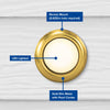 Heath Zenith Polished Brass Metal Gold/White 16V Wired Traditional Pushbutton Doorbell 0.8 D in.