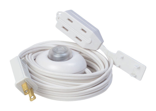 Woods Indoor 15 ft. L White Extension Cord with Switch 16/2