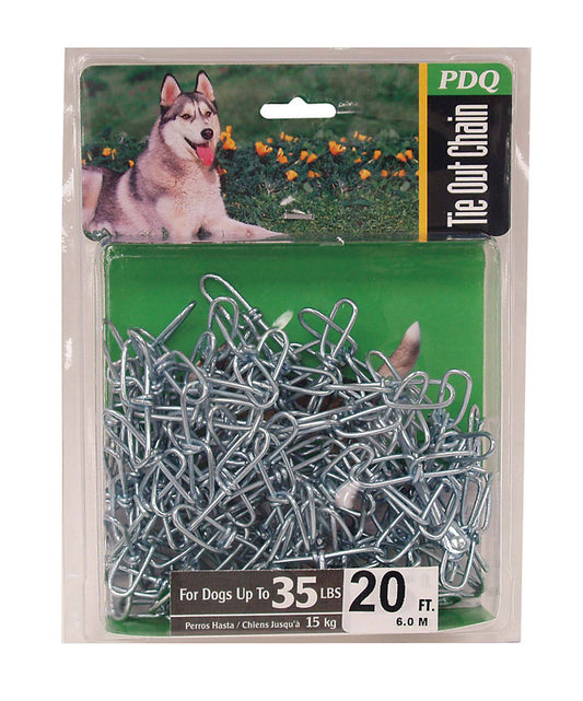 PDQ Silver Swivel Steel Dog Tie Out Chain Small/Medium