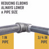 Bk Products 1 In. Fpt  X 3/4 In. Dia. Fpt Black Malleable Iron Reducing Elbow