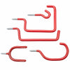 Home Hook Assortment, Screw-In, Red Vinyl-Coated Steel. (Pack of 6)