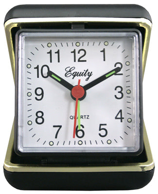 La Crosse Technology Equity 3.5 in. Black Travel Alarm Clock Analog Battery Operated