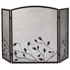 Panacea Colonial Brown/Gray Brushed Steel Fireplace Screen