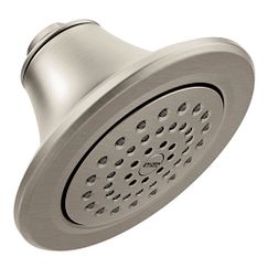 Brushed nickel one-function 5-7/8" diameter spray head eco-performance showerhead