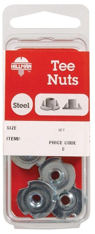 Hillman 10 in. Zinc-Plated Steel SAE Tee Nut 4 pk (Pack of 10)