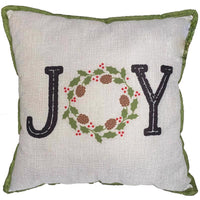 Celebrations Home Multicolored Fireside Joy Wreath Print Pillow Indoor Christmas Decor 16 in. (Pack of 4)