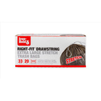 Iron-Hold Right-Fit 33 gal Trash Bags Drawstring 20 pk (Pack of 8)