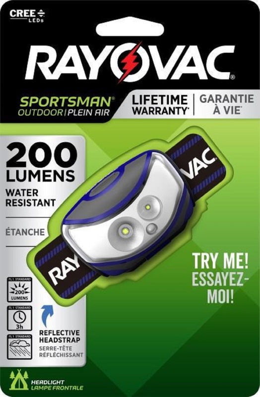 Rayovac Sportsman 200 lm Multicolored LED Head Lamp AAA Battery