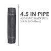 BK Products 3/4 in. MPT x 4-1/2 in. L Black Steel Nipple (Pack of 5)
