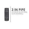 BK Products 3/4 in. MPT x 3 in. L Black Steel Nipple (Pack of 5)