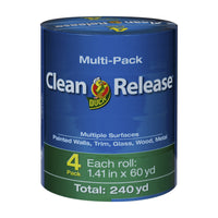 Duck Clean Release 1.41 in. W X 60 yd L Blue Medium Strength Painter's Tape 4 pk