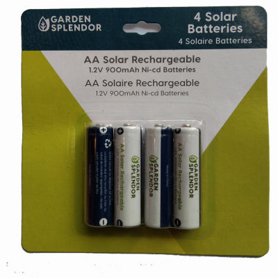 Solar Rechargeable Batteries, AA, 4-Pk.