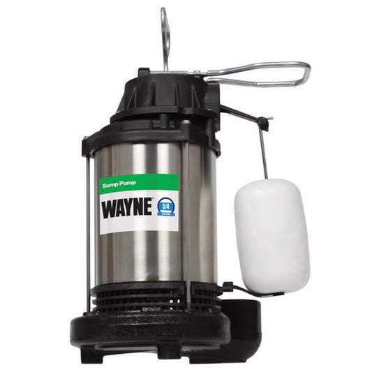 Wayne Stainless Steel 10A 120V 3/4 HP 5673 GPH Vertical Float Switch AC Submersible Sump Pump