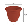 Bloem Ariana 10.1 in. H X 12 in. D Plastic Planter Burnt Red