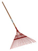 Seymour S300 DuraLite 18 Tine Steel Leaf Rake Wood Handle