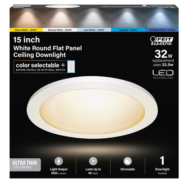 Feit Electric 15 in. W White LED Flat Panel Light Fixture - Open Box