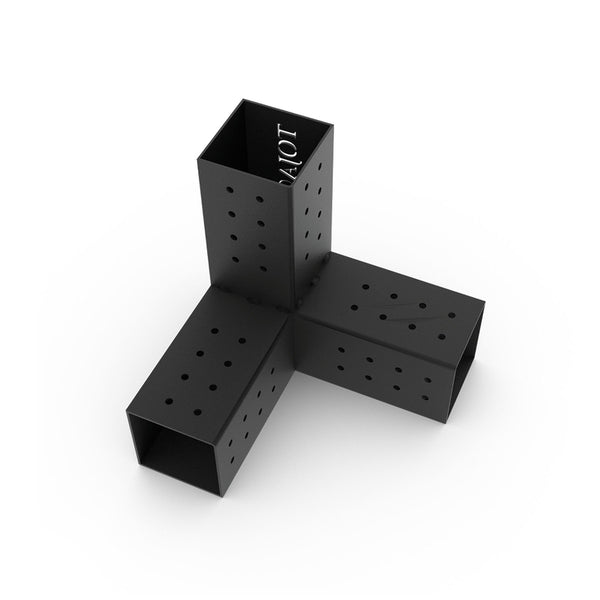 Soporte de montaje de acero negro Toja Grid Trio, calibre 14, 10,75 pulg. de largo