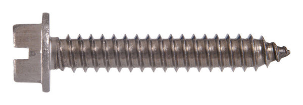 Tornillos para chapa metálica con cabeza de arandela hexagonal ranurada Hillman n.° 12, calibre 12, 1-1/2 pulg. de largo, paquete de 100