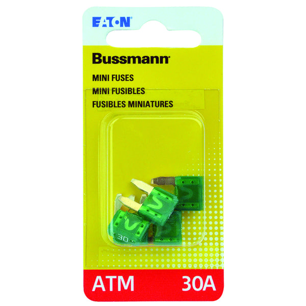 Fusible de cuchilla verde ATM de 30 amperios de Bussmann, paquete de 5