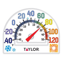 Taylor Window Cling Dial Thermometer 7 in. - Clear, Electrostatic Mount