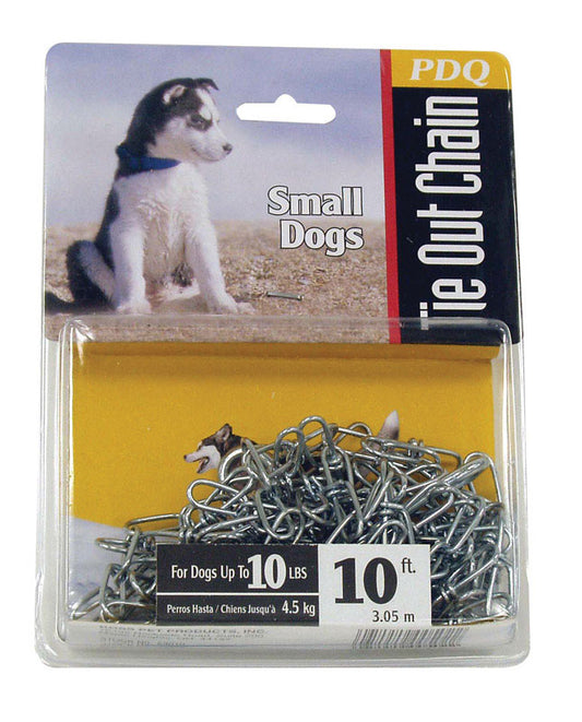 PDQ Silver Swivel Steel Dog Tie Out Chain Small