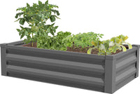 Panacea Galvanized Steel Raised Garden Planter 48 in x 26 in x 12 in Antique Iron for Outdoor Planting