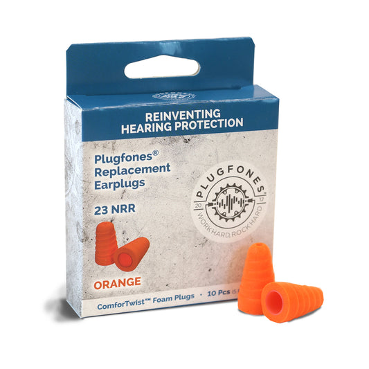Plugfones ComforTwist 29 dB Soft Foam Replacement Tip Replacement Ear Plugs Orange 5 pair