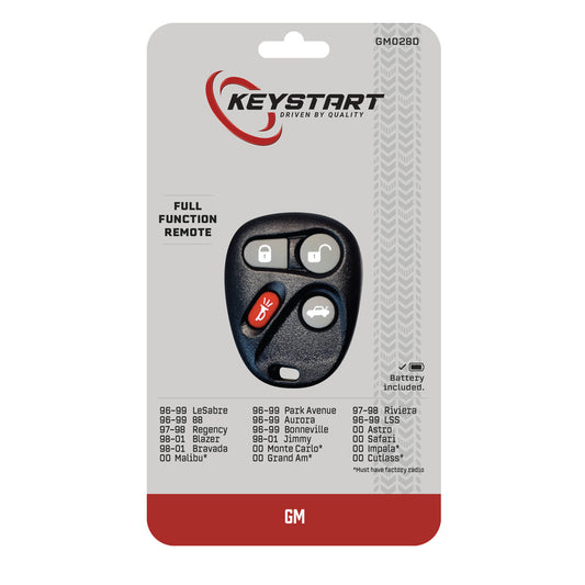 KeyStart Self Programmable Remote Automotive Replacement Key GM028 Double For GM